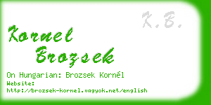 kornel brozsek business card